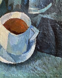 Painting Blue coffee pot | Blauer Kaffeekanne | Картина Голубой кофейник | La peinture Cafetière bleue | Cuadro Cafetera azul