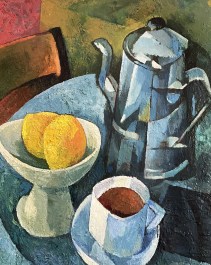 Painting Blue coffee pot | Blauer Kaffeekanne | Картина Голубой кофейник | La peinture Cafetière bleue | Cuadro Cafetera azul